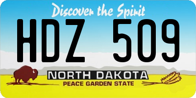 ND license plate HDZ509