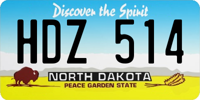 ND license plate HDZ514