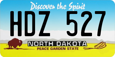 ND license plate HDZ527