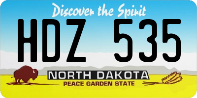 ND license plate HDZ535