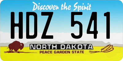 ND license plate HDZ541