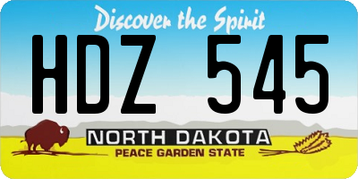 ND license plate HDZ545