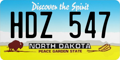 ND license plate HDZ547