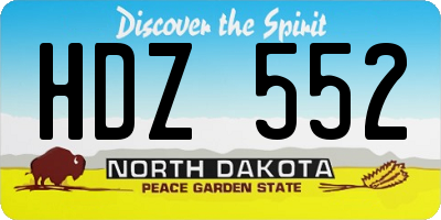 ND license plate HDZ552