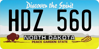 ND license plate HDZ560