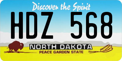 ND license plate HDZ568