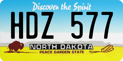 ND license plate HDZ577