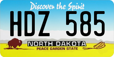 ND license plate HDZ585