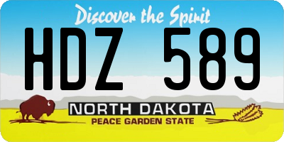 ND license plate HDZ589
