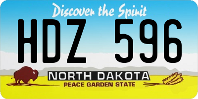 ND license plate HDZ596