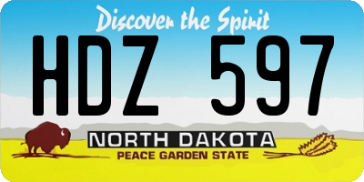 ND license plate HDZ597
