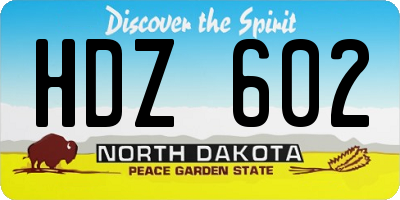 ND license plate HDZ602