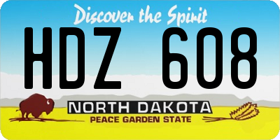 ND license plate HDZ608