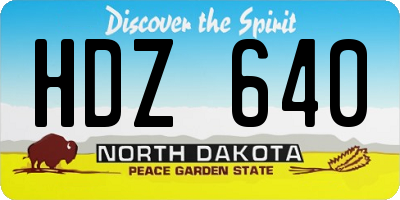ND license plate HDZ640