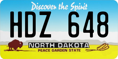 ND license plate HDZ648