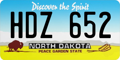 ND license plate HDZ652