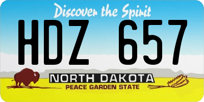 ND license plate HDZ657