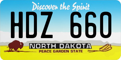 ND license plate HDZ660