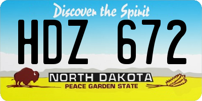 ND license plate HDZ672