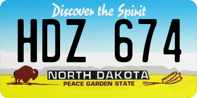 ND license plate HDZ674