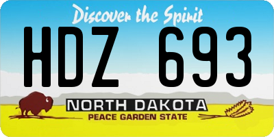 ND license plate HDZ693