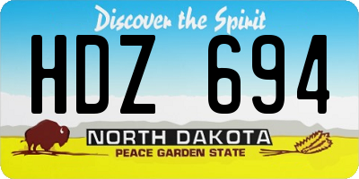 ND license plate HDZ694