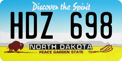 ND license plate HDZ698