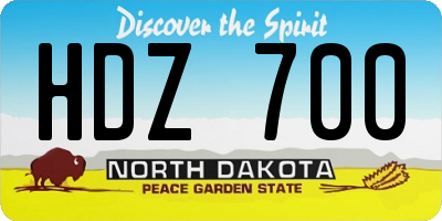 ND license plate HDZ700