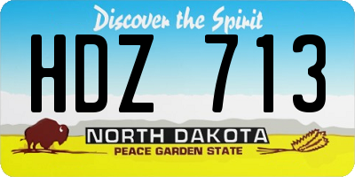 ND license plate HDZ713