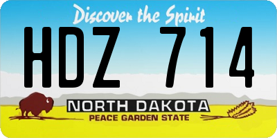 ND license plate HDZ714