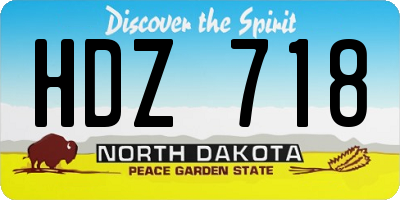 ND license plate HDZ718