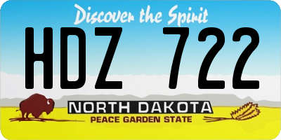 ND license plate HDZ722