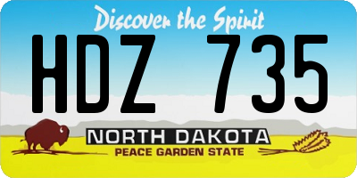 ND license plate HDZ735