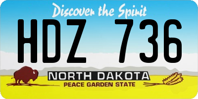 ND license plate HDZ736