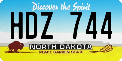 ND license plate HDZ744