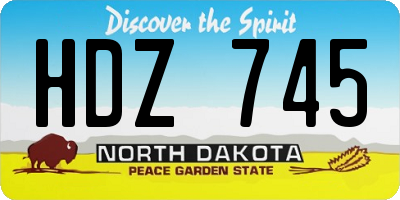 ND license plate HDZ745
