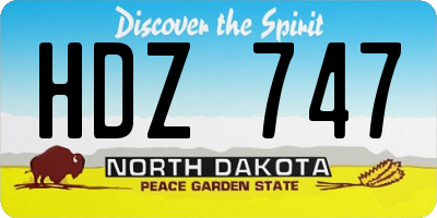 ND license plate HDZ747