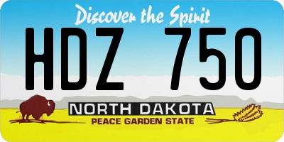 ND license plate HDZ750