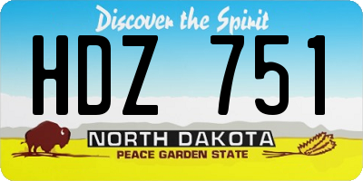 ND license plate HDZ751