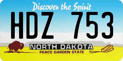 ND license plate HDZ753