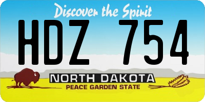 ND license plate HDZ754