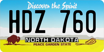 ND license plate HDZ760
