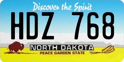 ND license plate HDZ768