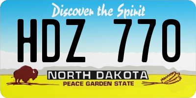 ND license plate HDZ770