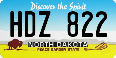 ND license plate HDZ822