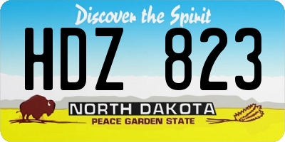 ND license plate HDZ823