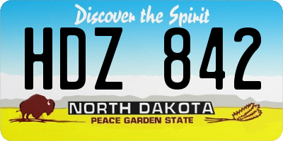 ND license plate HDZ842