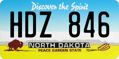 ND license plate HDZ846