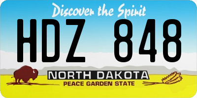 ND license plate HDZ848