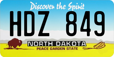ND license plate HDZ849